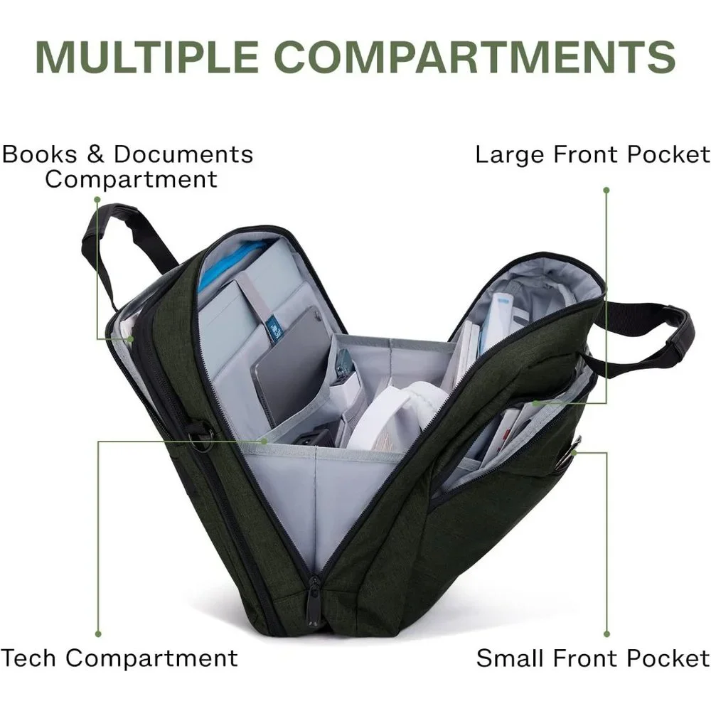 Men's Black ziper Laptop bag 17.1